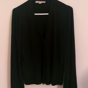 LOFT Black Cardigan Sweater Size M Button Down Front